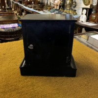 Edwardian Ebonised Wood and Faux Bamboo Mantle Clock