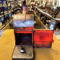 Vintage Red Roadworkers Danger Paraffin Lamp