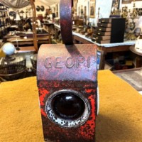 Vintage Red Roadworkers Danger Paraffin Lamp