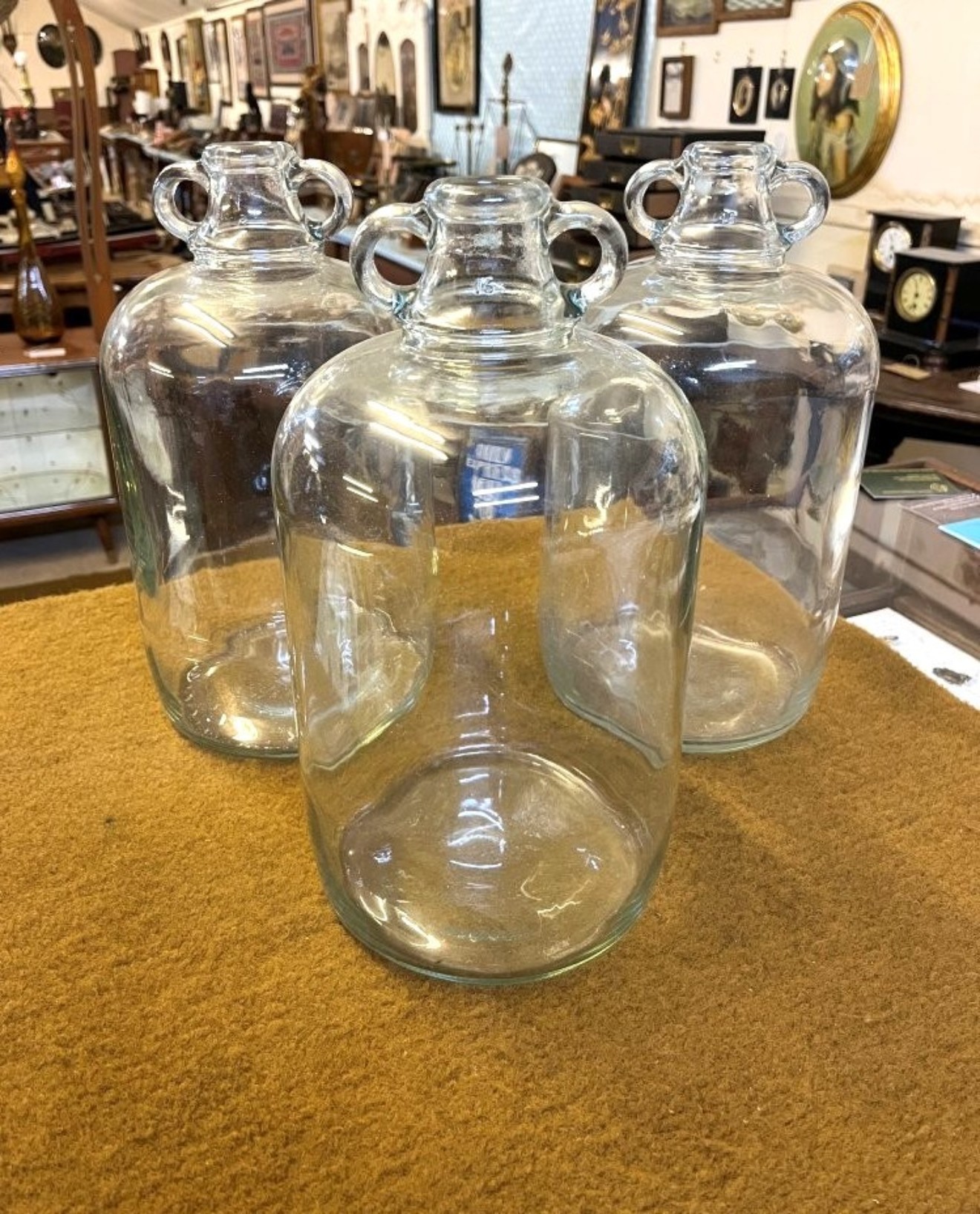 Vintage Glass 1 Gallon Demi John Flagons (Set of 3)