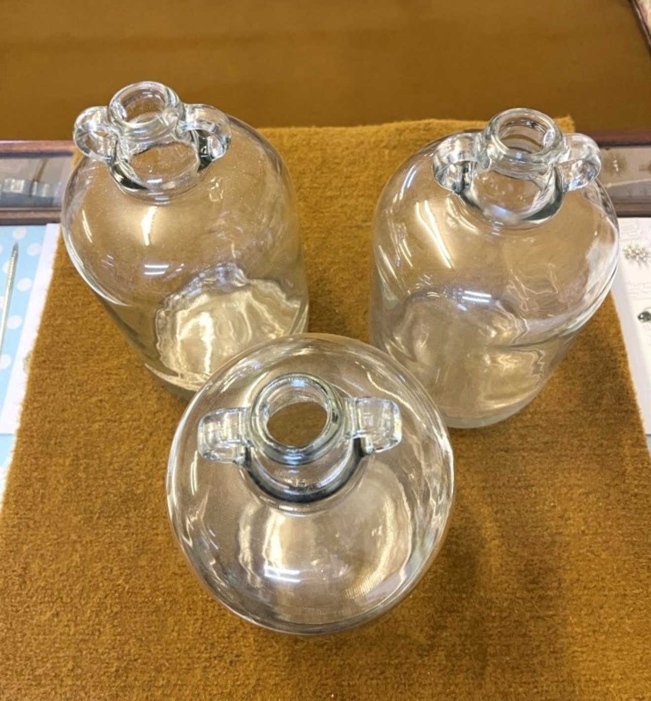 Vintage Glass 1 Gallon Demi John Flagons (Set of 3)
