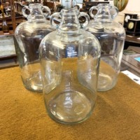 Vintage Glass 1 Gallon Demi John Flagons (Set of 3)