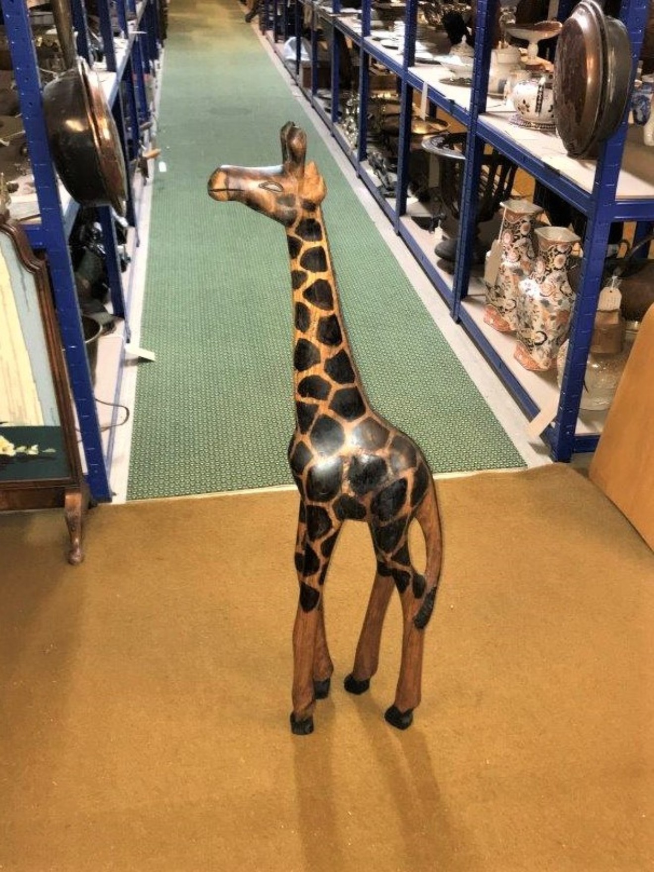 African Wooden Carved Giraffe