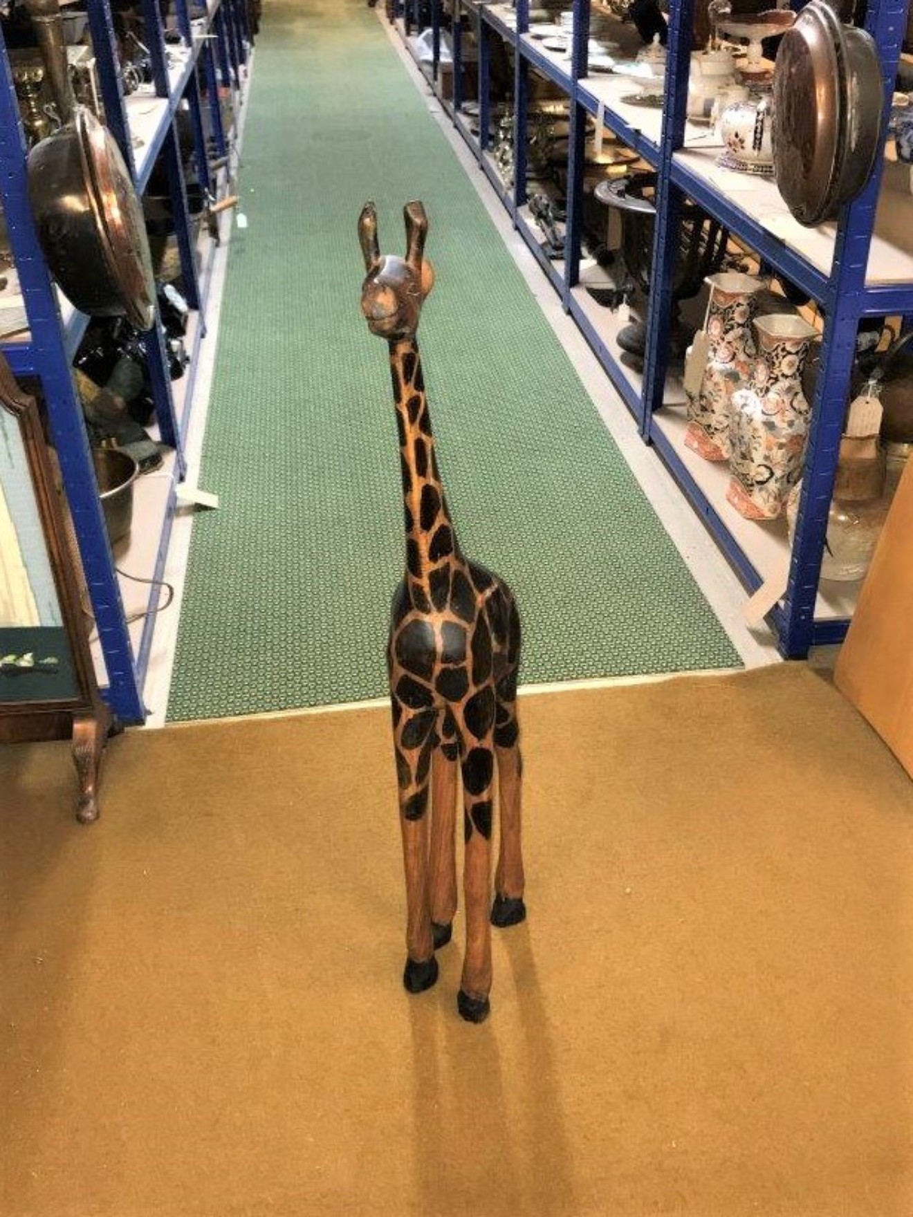 African Wooden Carved Giraffe