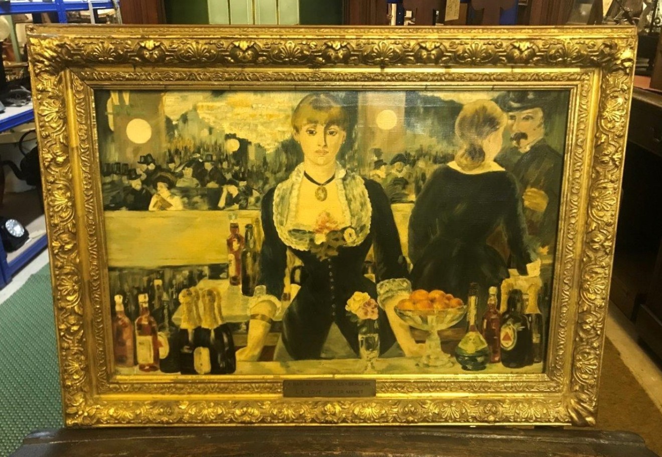 Oil Painting "A Bar at the Folies-Bergere" by L.E.Love (After the Original by Edouard Manet)