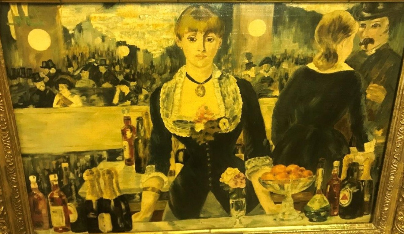 Oil Painting "A Bar at the Folies-Bergere" by L.E.Love (After the Original by Edouard Manet)