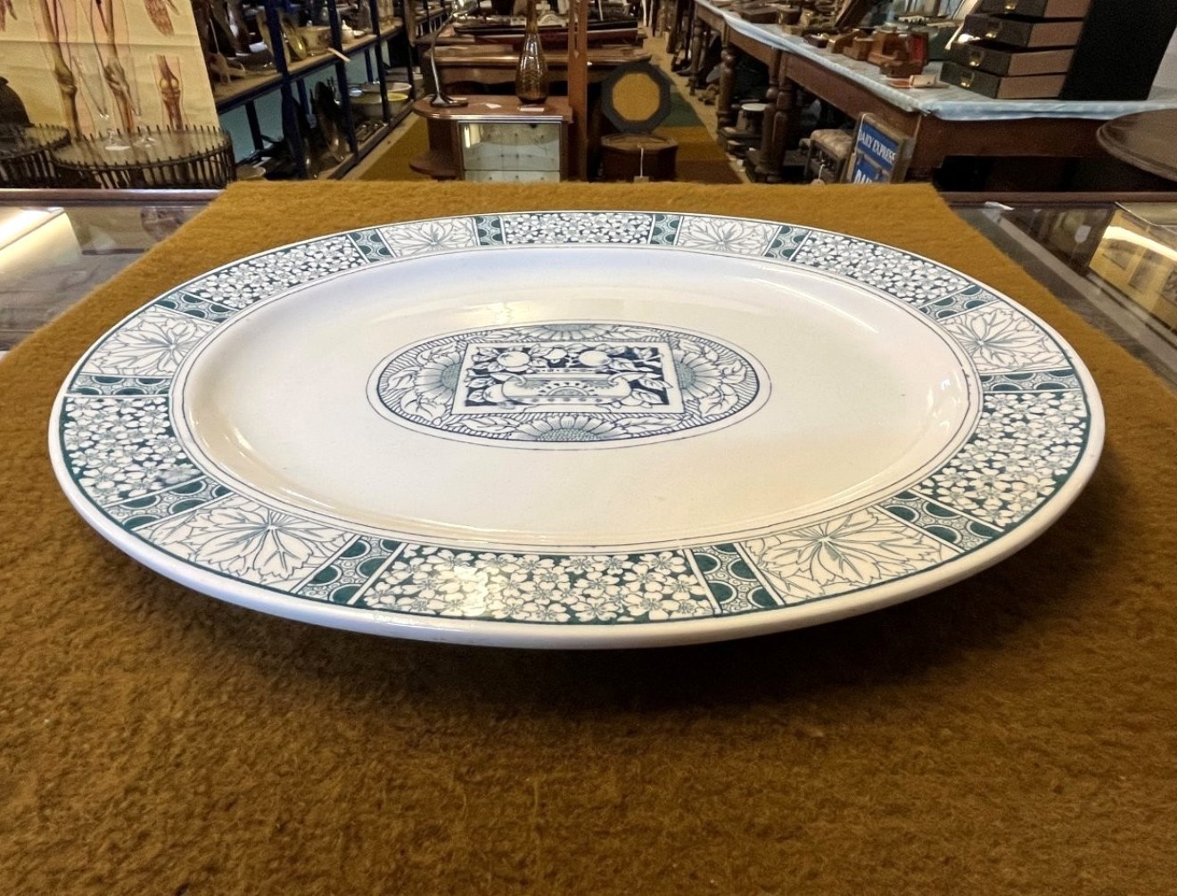 Antique Brown Westhead Moore & Co Meat Platter