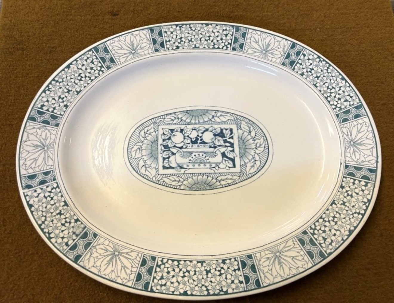 Antique Brown Westhead Moore & Co Meat Platter