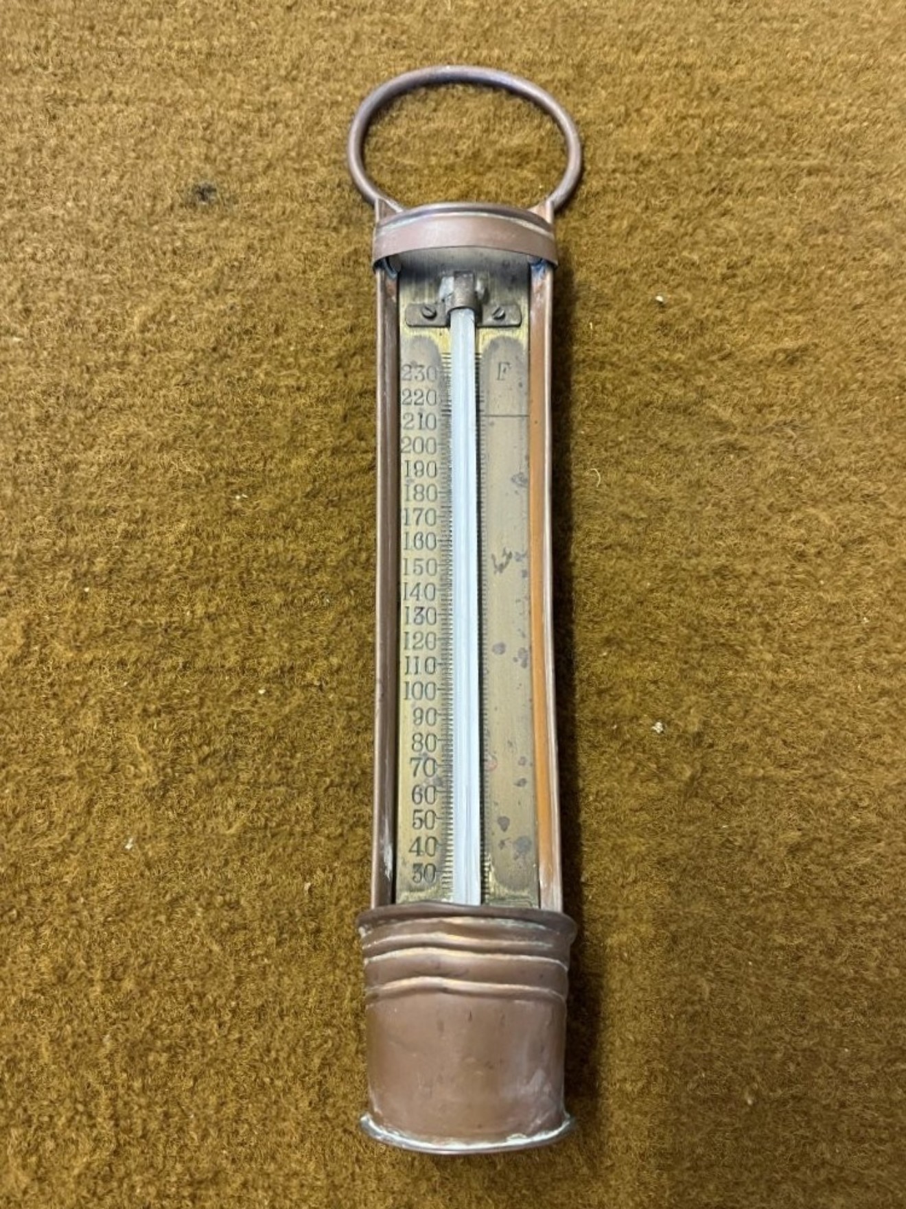 Vintage 10" Copper Cased Catering Thermometer