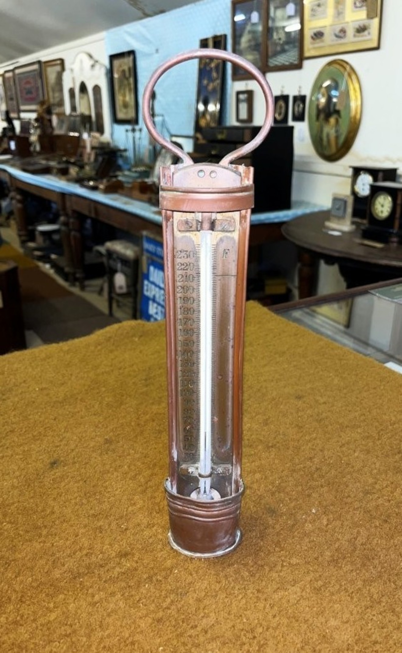 Vintage 10" Copper Cased Catering Thermometer