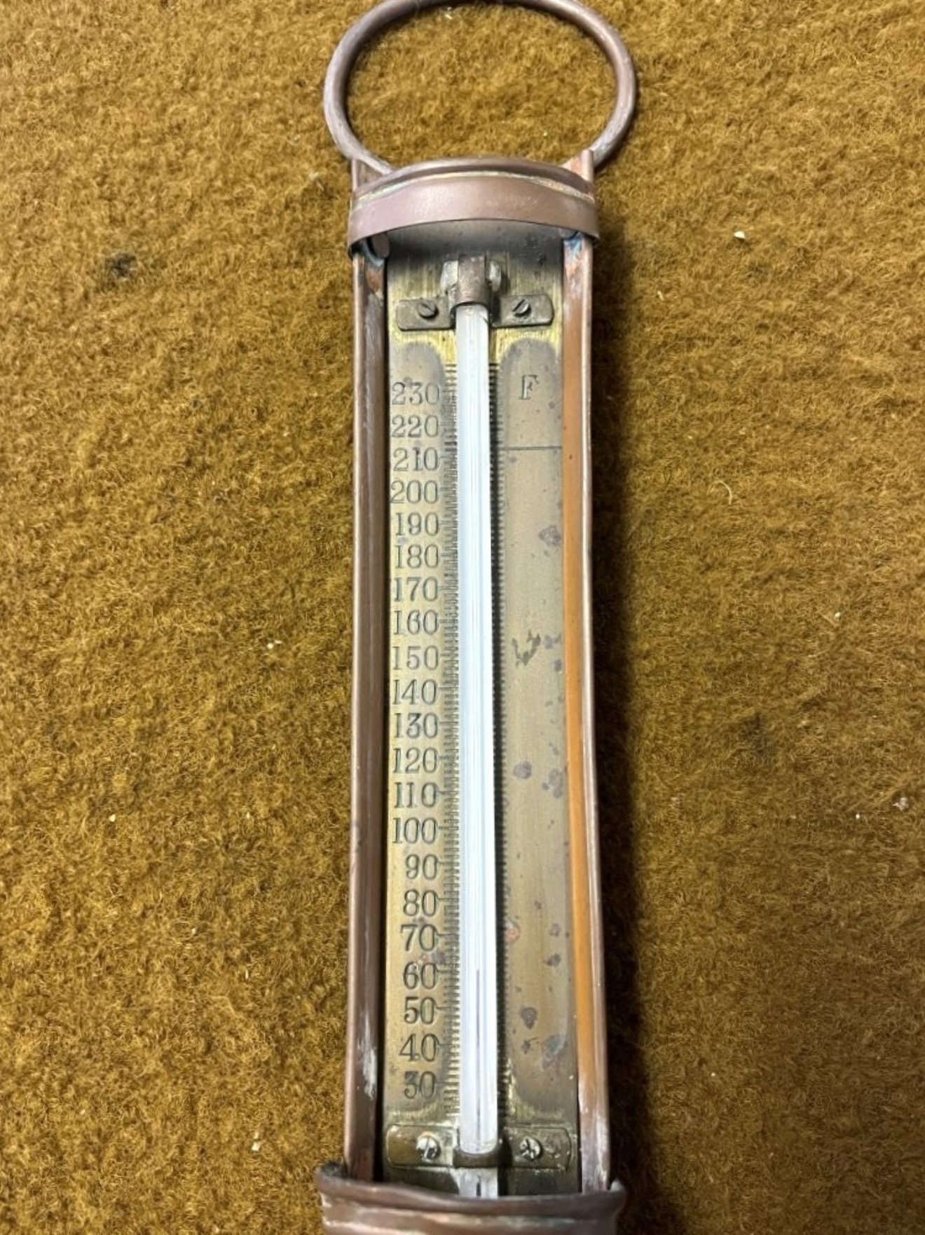 Vintage 10" Copper Cased Catering Thermometer