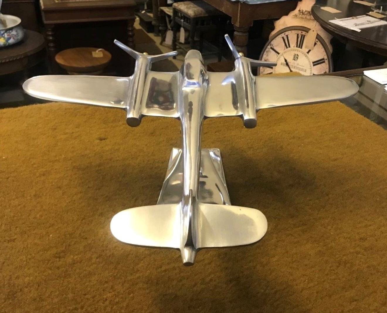 Vintage Art Deco Style Aeroplane Desk Ornament
