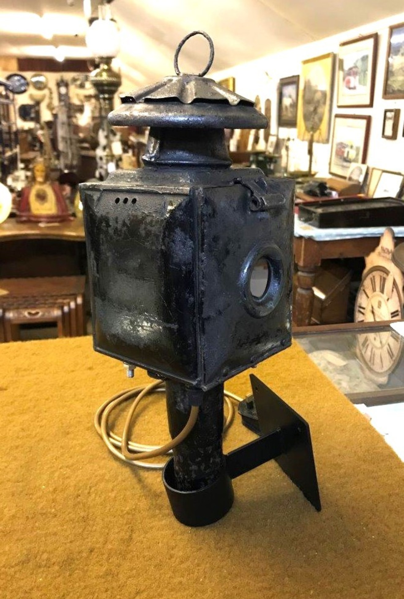 Antique Railway / Carriage Lamp Converted to Electric