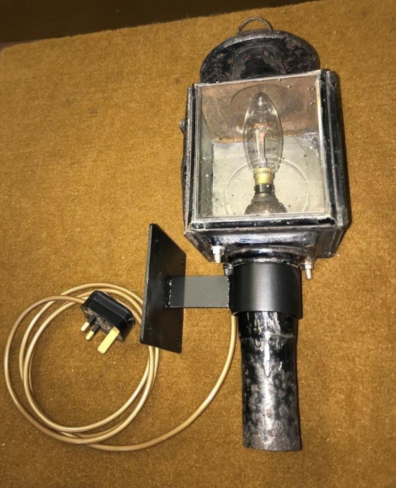 Antique Railway / Carriage Lamp Converted to Electric