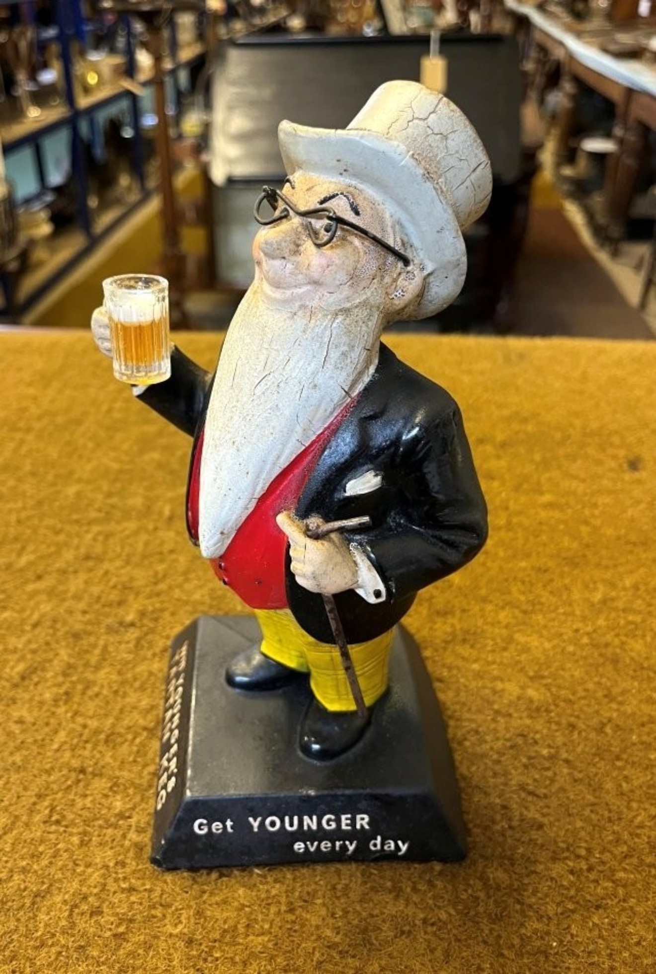 Vintage Wm Younger's Tartan Keg Bar Top Advertising Figure