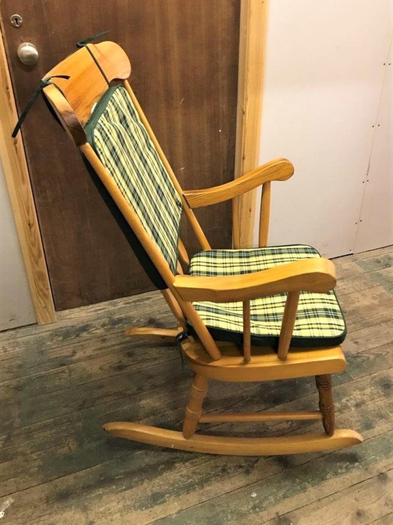 Solid Pine Rocking Chair c/w Cushions