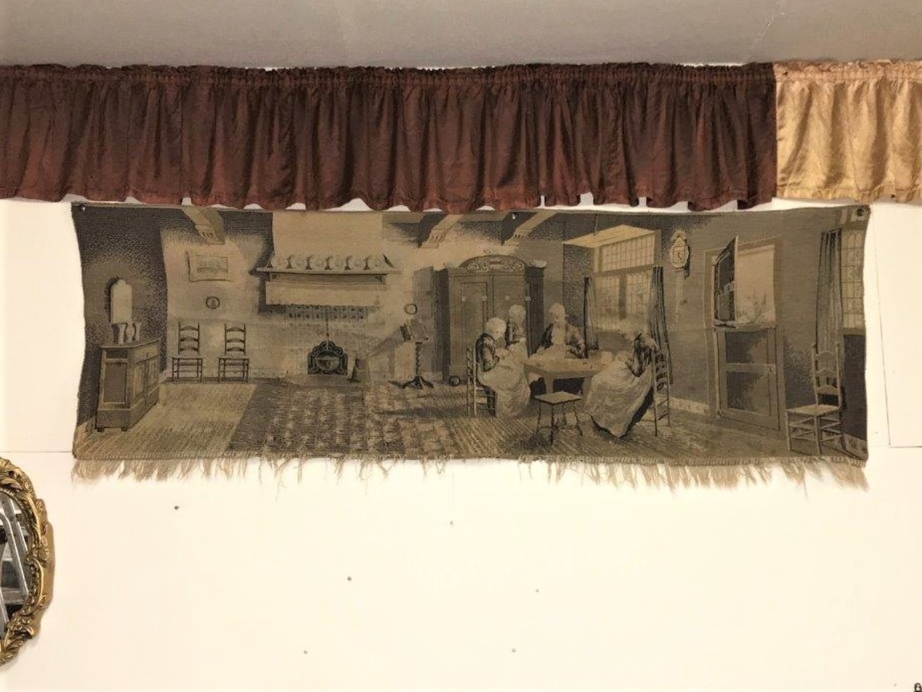 Dutch Wall Hanging Tapestry "The Sewing Class"