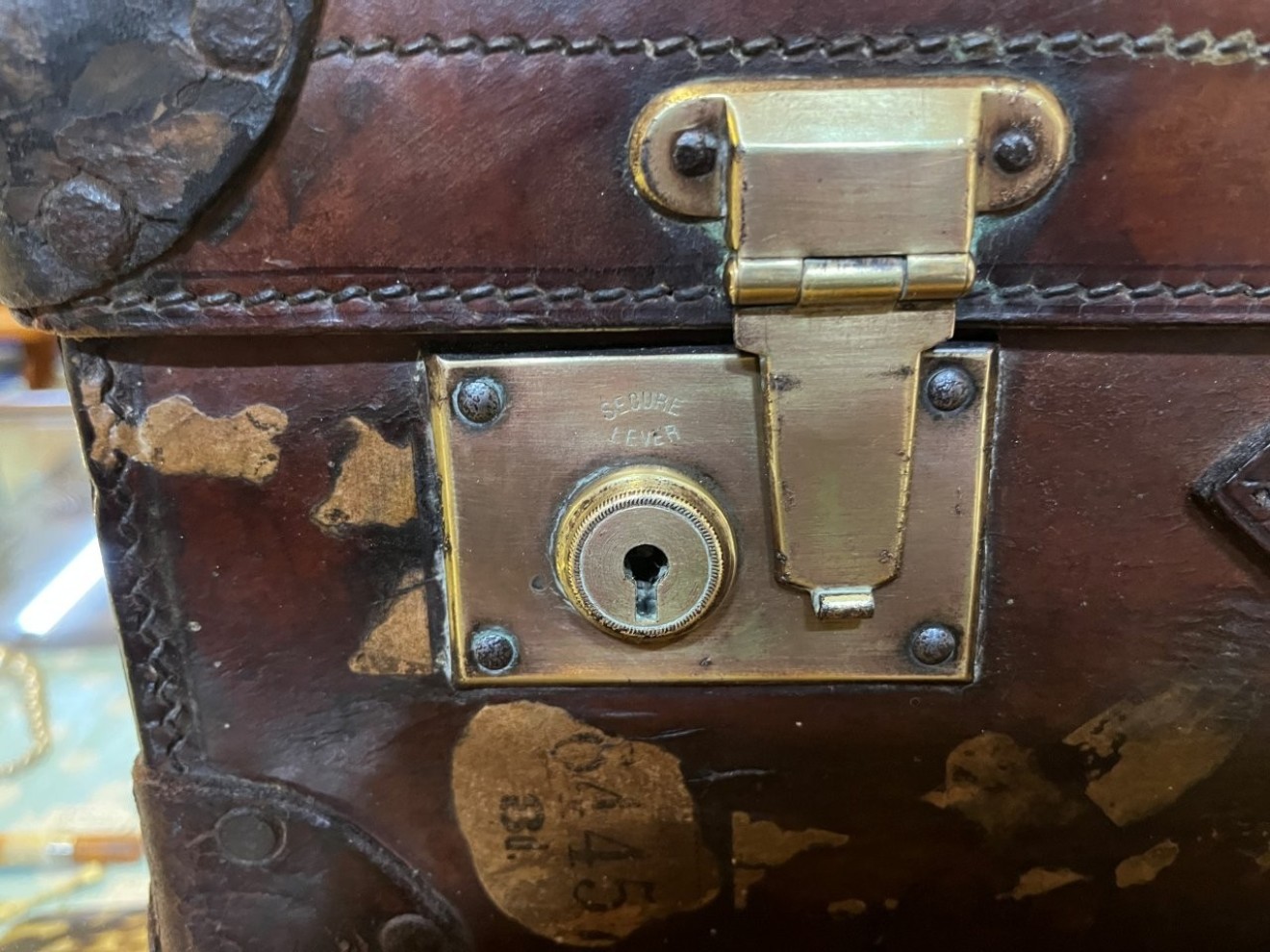 Vintage Leather Suitcase Reinforced Leather Corners