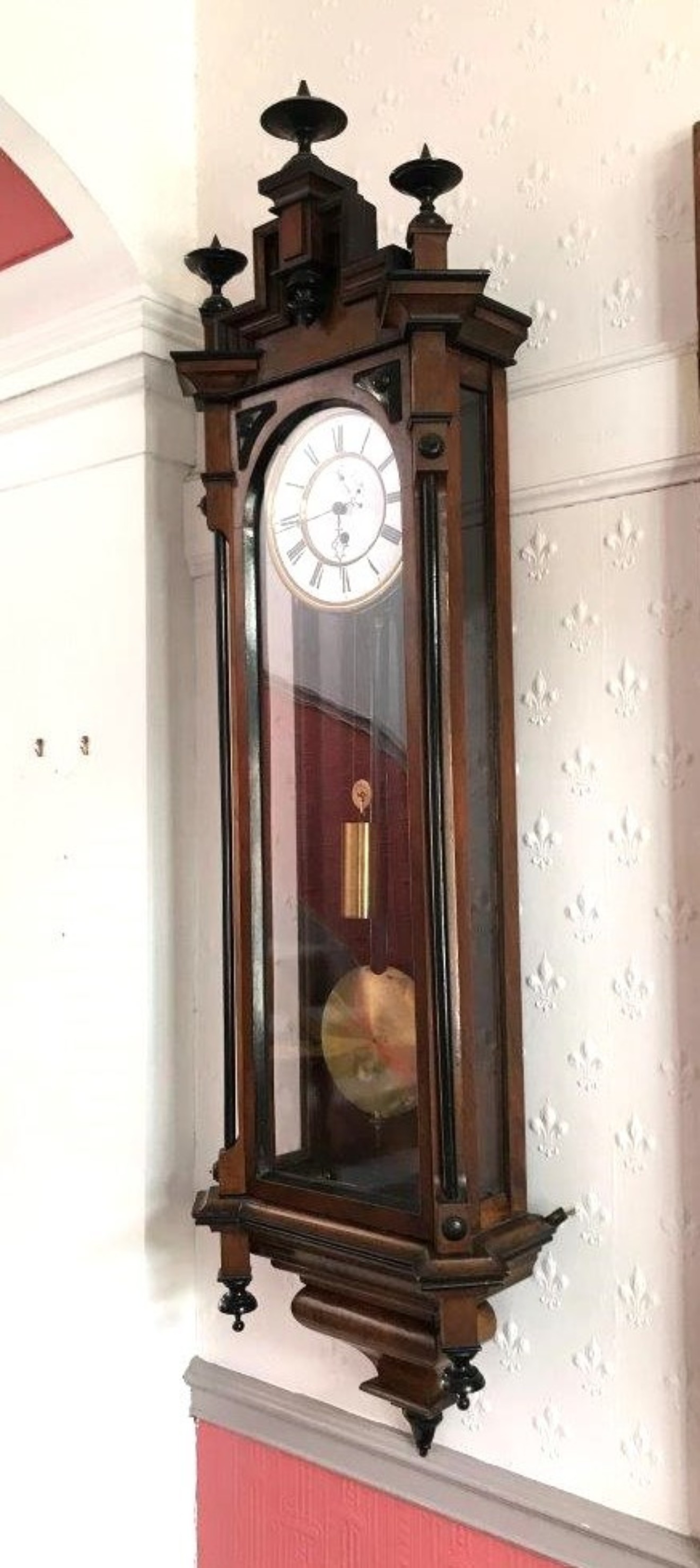 Walnut Cased Vienna Regulator Clock