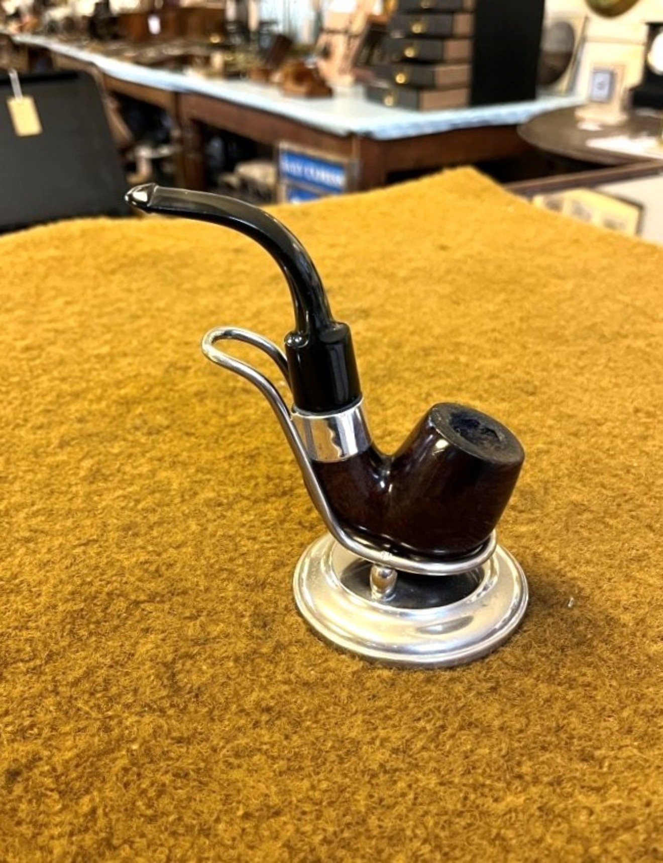 Vintage Peterson Deluxe Briar Pipe with Sterling Silver Mount