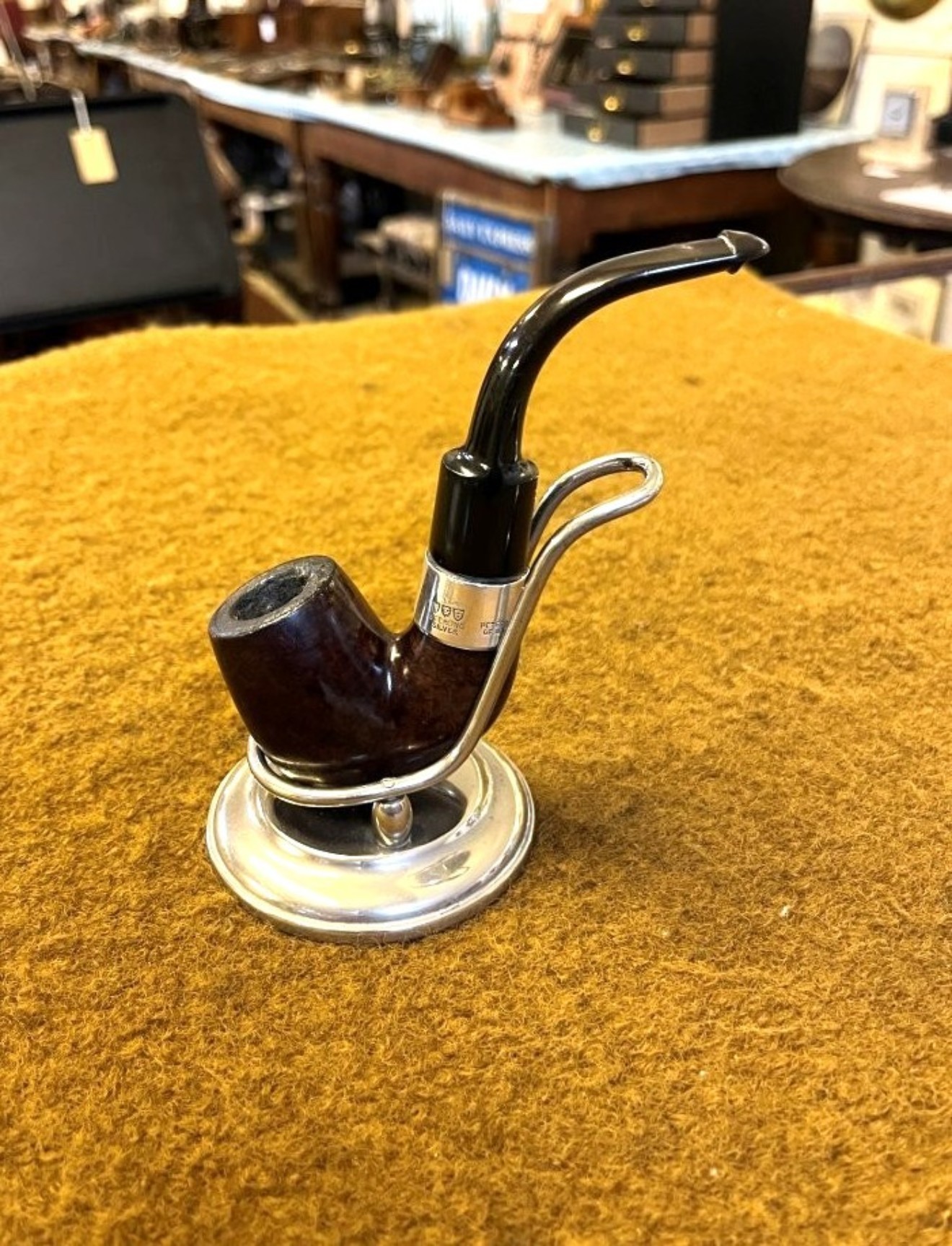 Vintage Peterson Deluxe Briar Pipe with Sterling Silver Mount