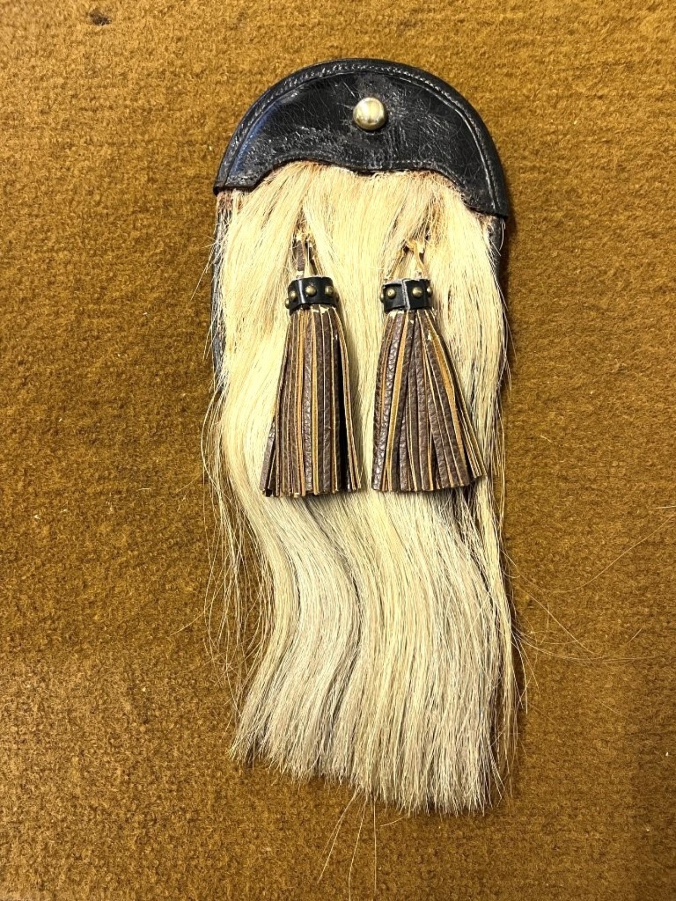 Vintage Scottish Military Horsehair Sporran by Leckie Graham's Glasgow Stamped C&M 1929