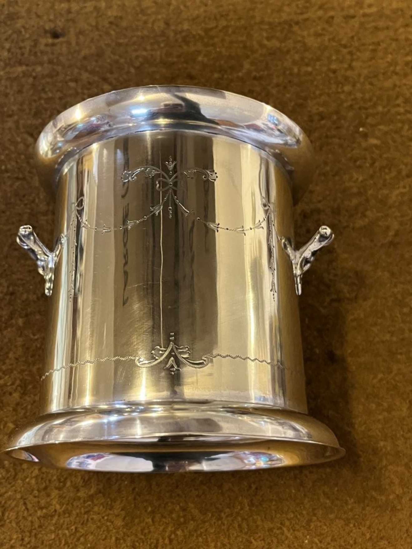 Victorian Silver Plated Wine Bottle Holder by John Gallimore Sheffield
