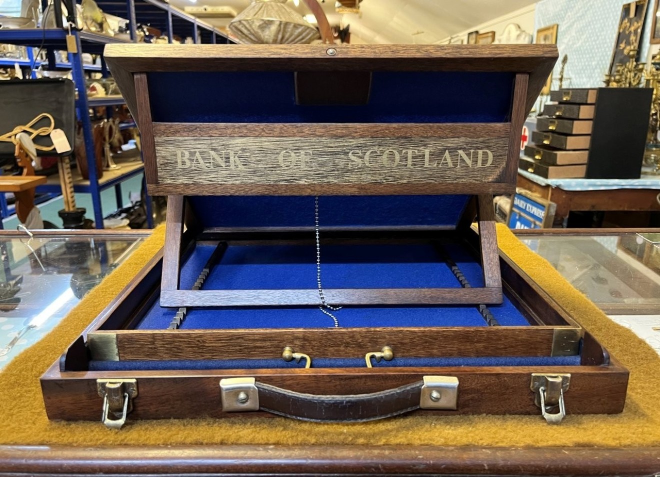 Vintage Bank Of Scotland Travelling Clerks Lectern Case