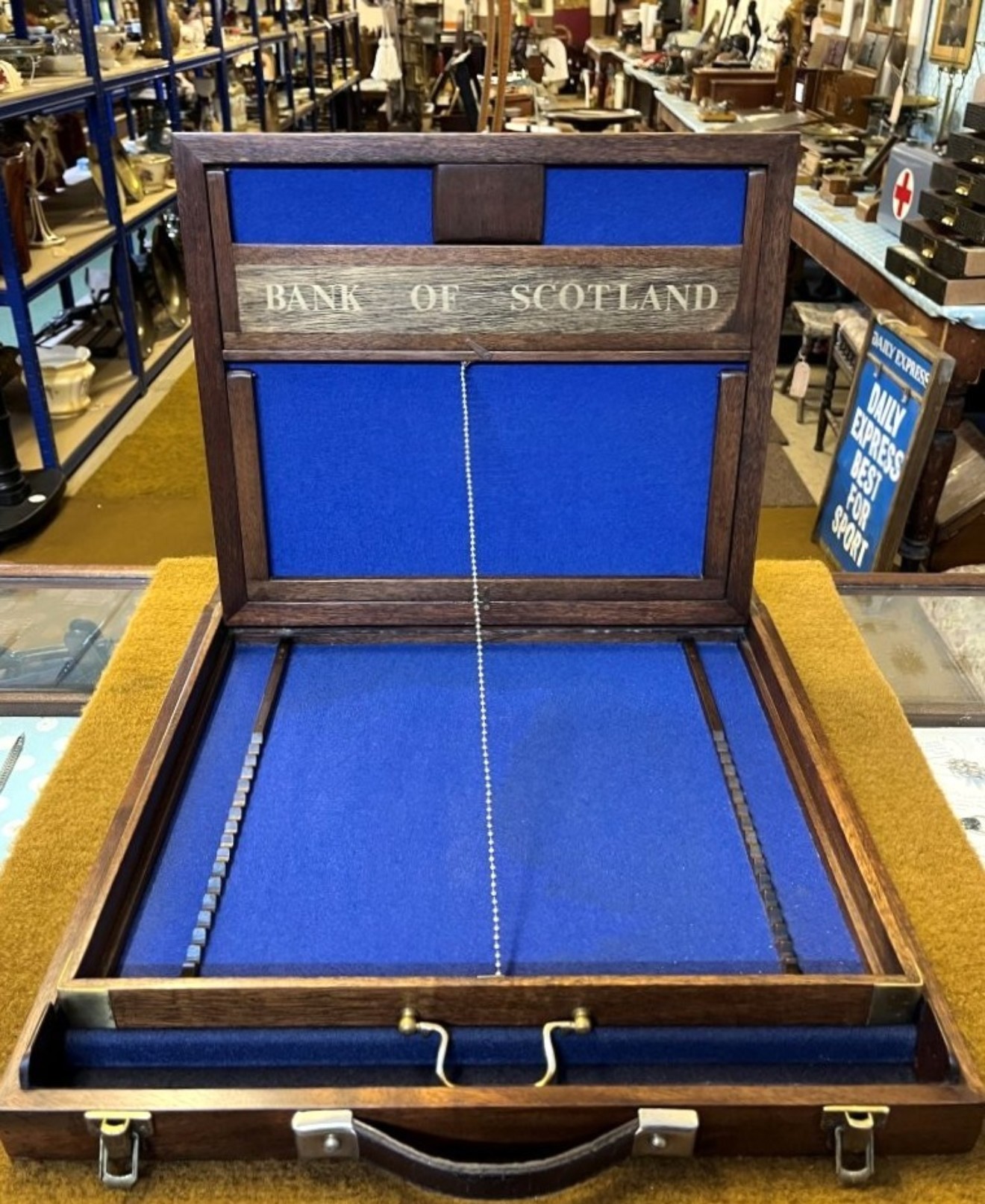 Vintage Bank Of Scotland Travelling Clerks Lectern Case