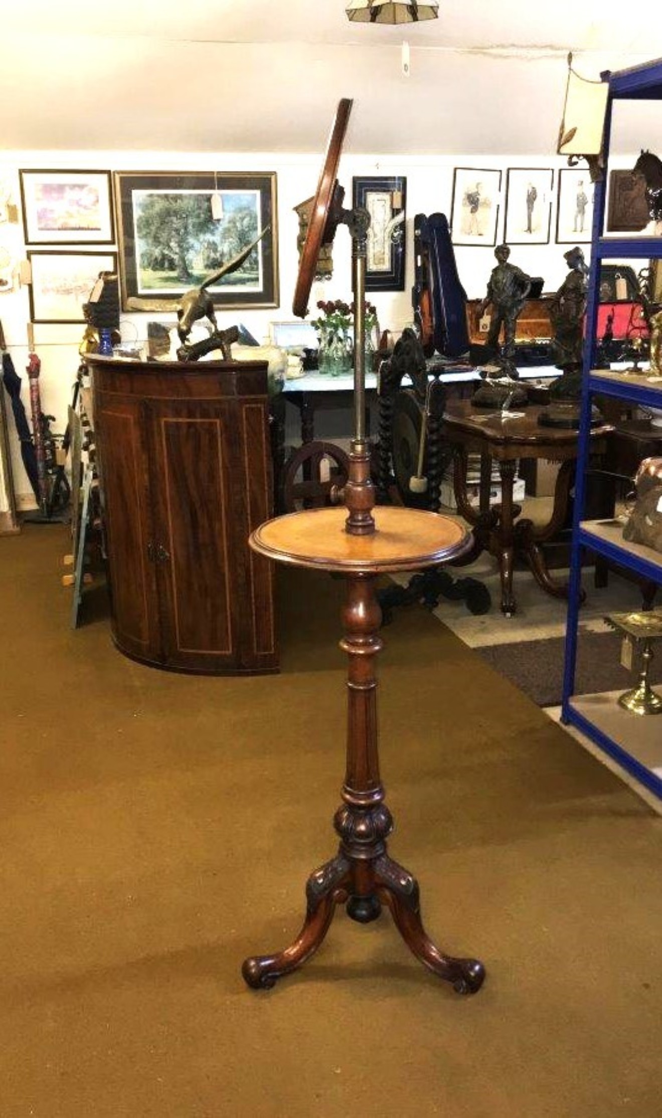 Antique Gentleman's Shaving Stand with Adjustable Mirror