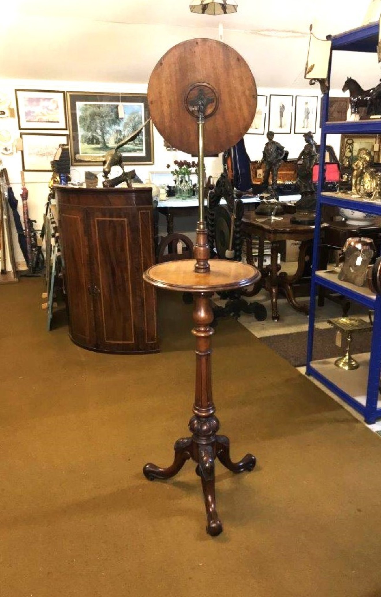 Antique Gentleman's Shaving Stand with Adjustable Mirror