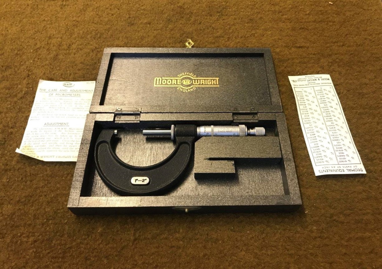 Vintage Moore & Wright 1" - 2" Micrometer No 966