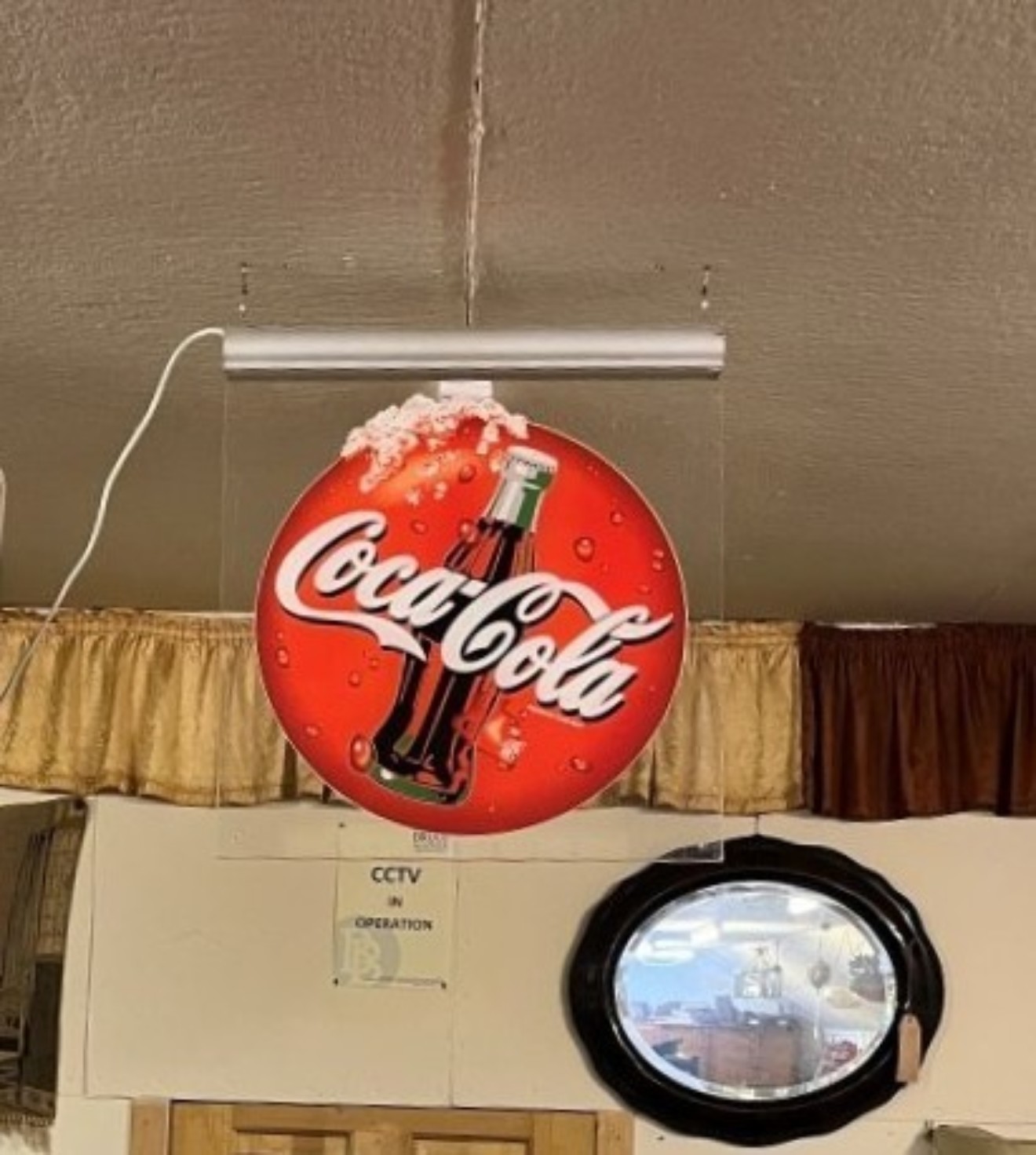 Vintage Illuminated Hanging Coca Cola Sign