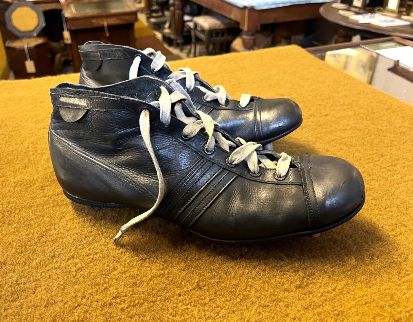 Vintage Leather Rugby Boots Size 7
