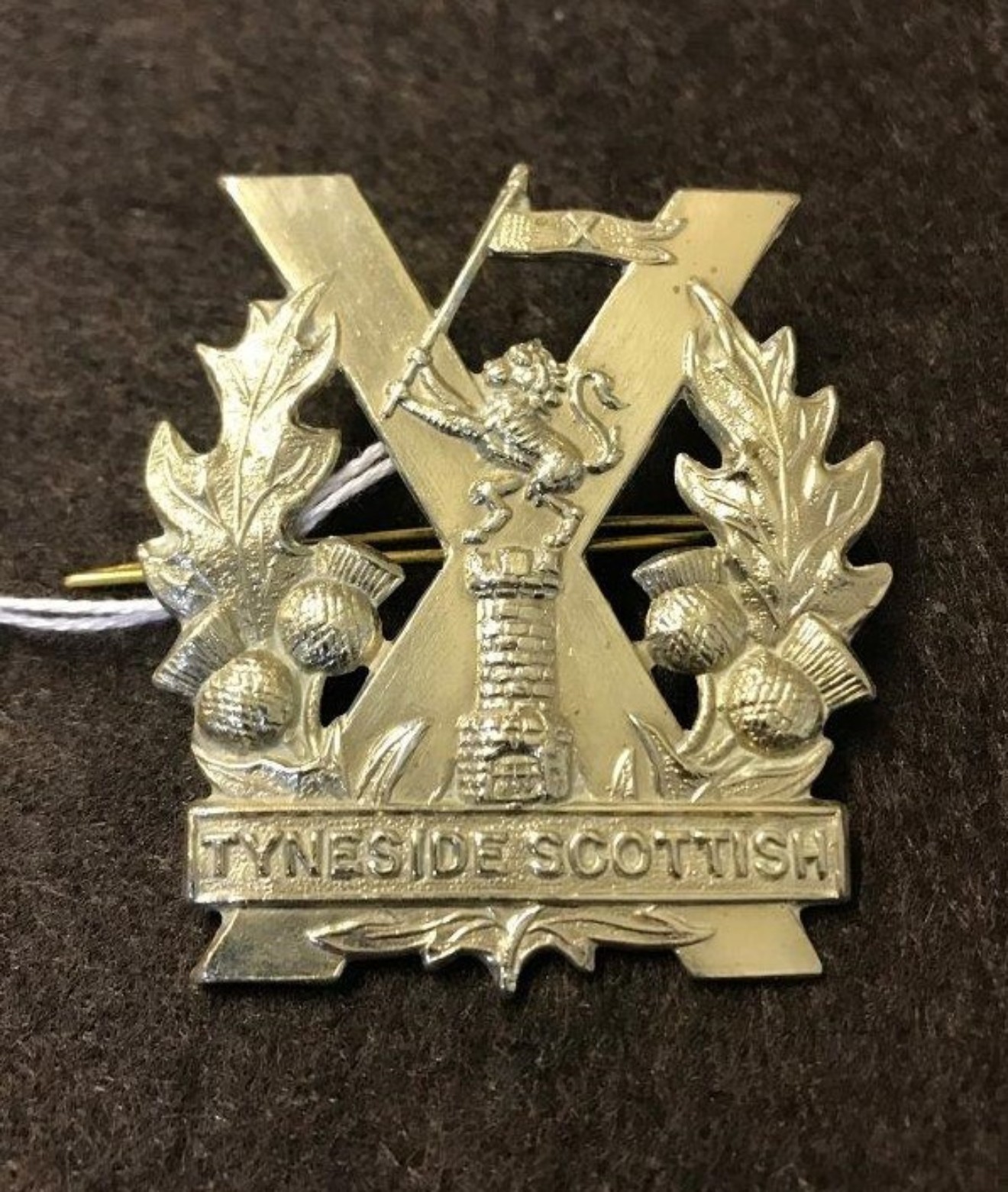 WW1 Tyneside Scottish White Metal Cap Badge