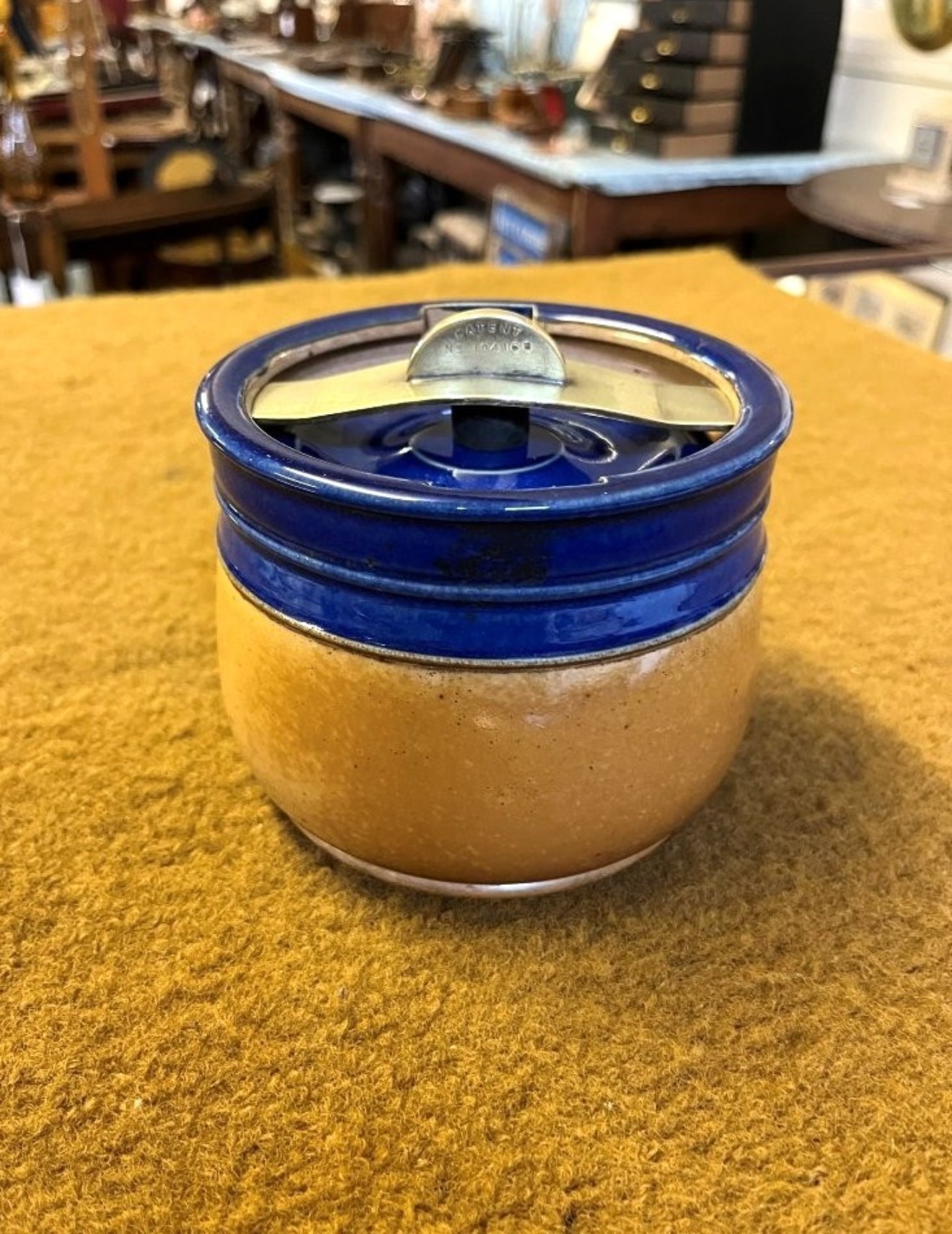 Vintage Royal Doulton Tobacco Jar with Inner Lid & Patent Retaining Bar