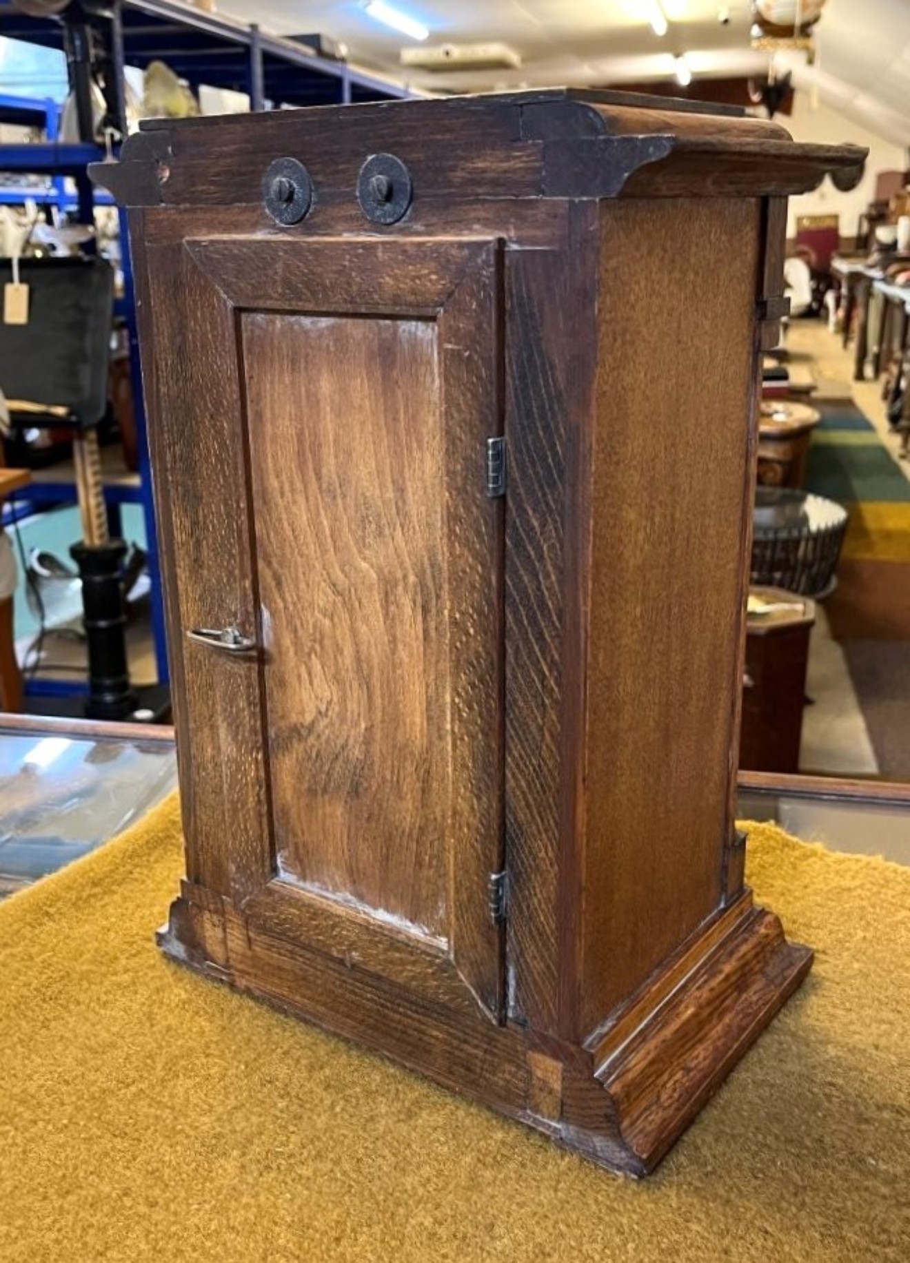 Antique Golden Oak Mantel Clock by Hamburg American Clock Company