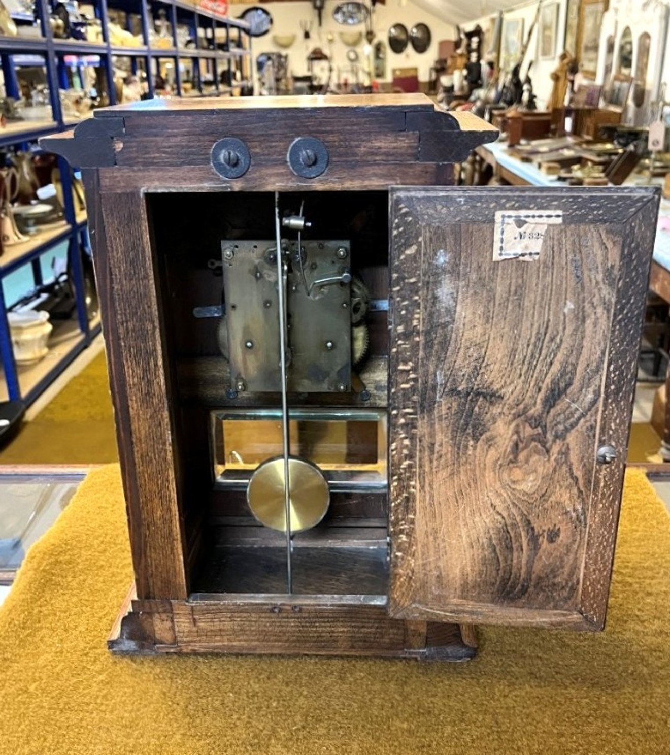 Antique Golden Oak Mantel Clock by Hamburg American Clock Company