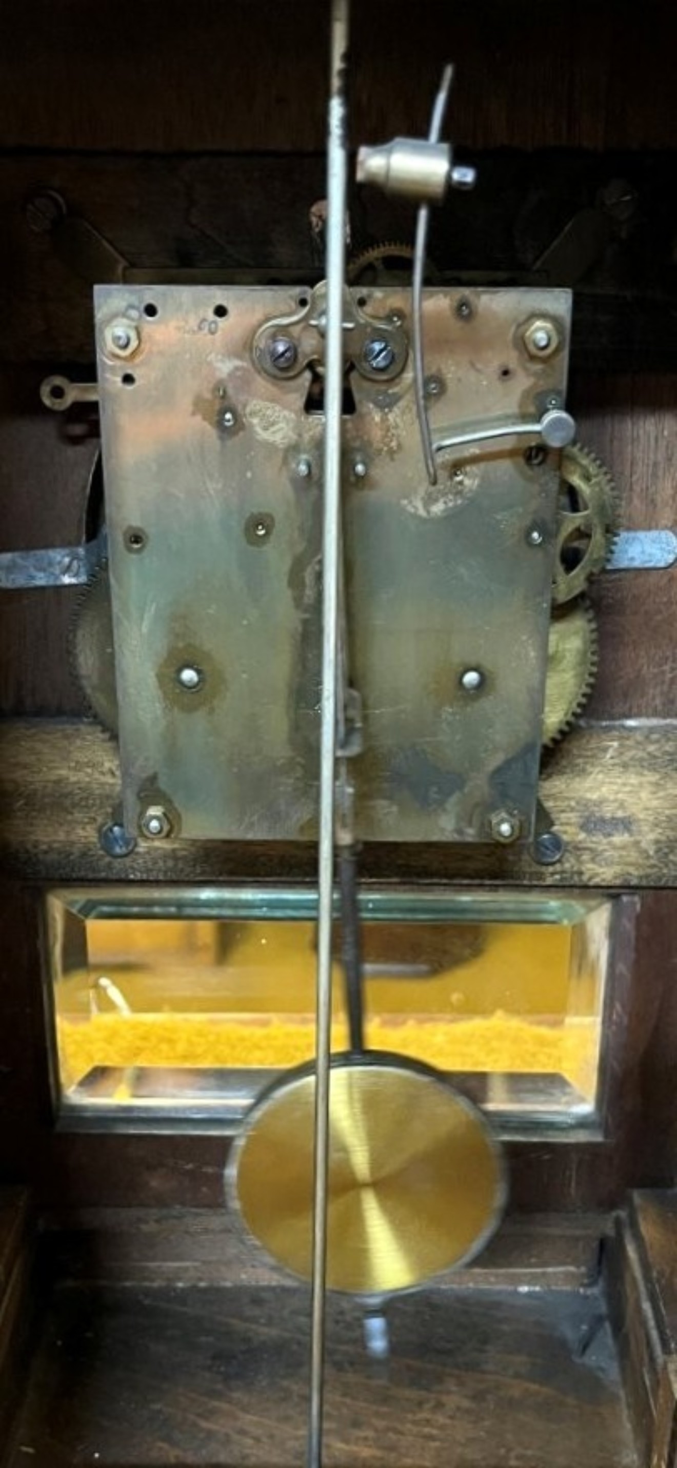 Antique Golden Oak Mantel Clock by Hamburg American Clock Company