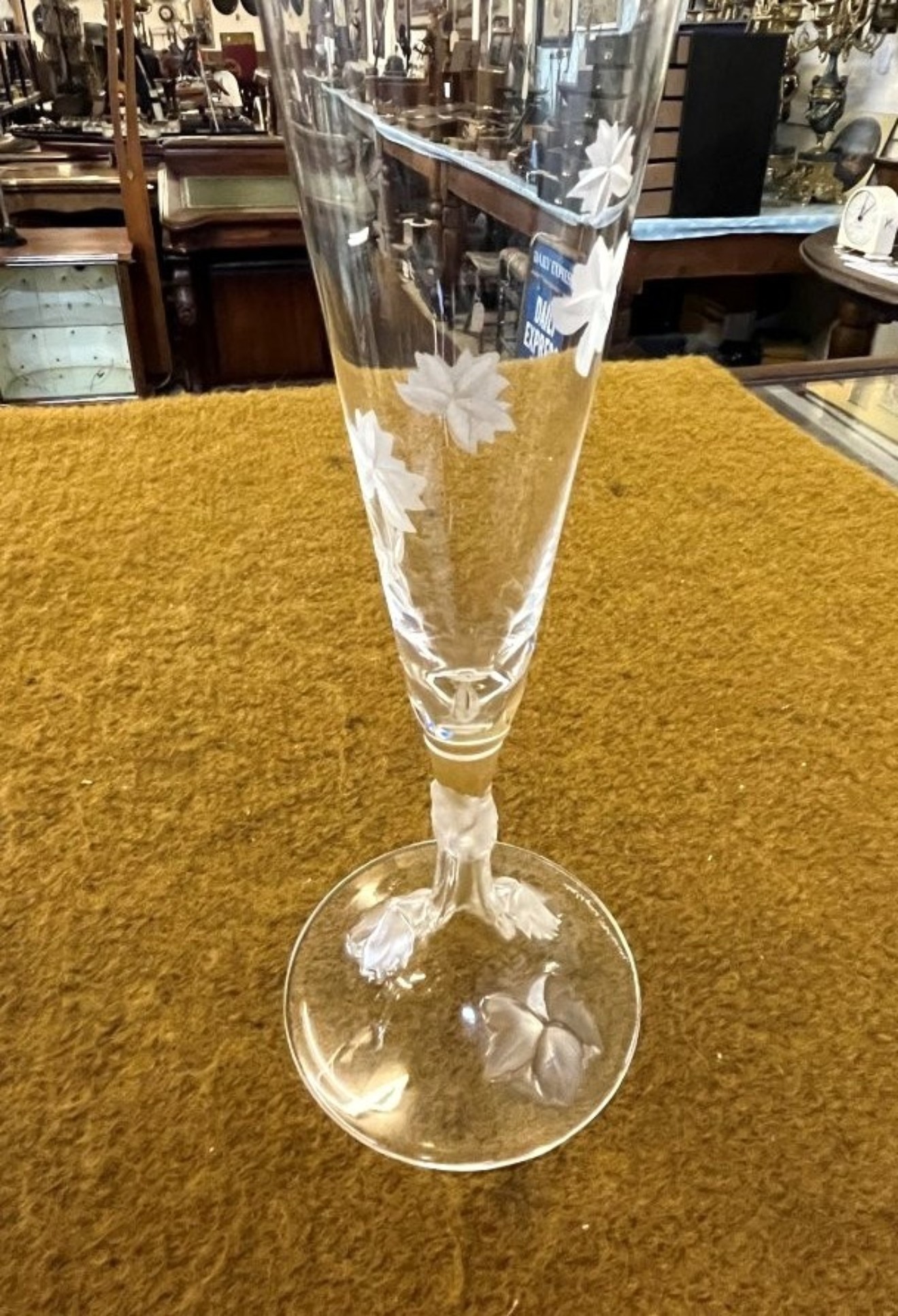 Vintage Pair of Lalique France Champagne Flutes