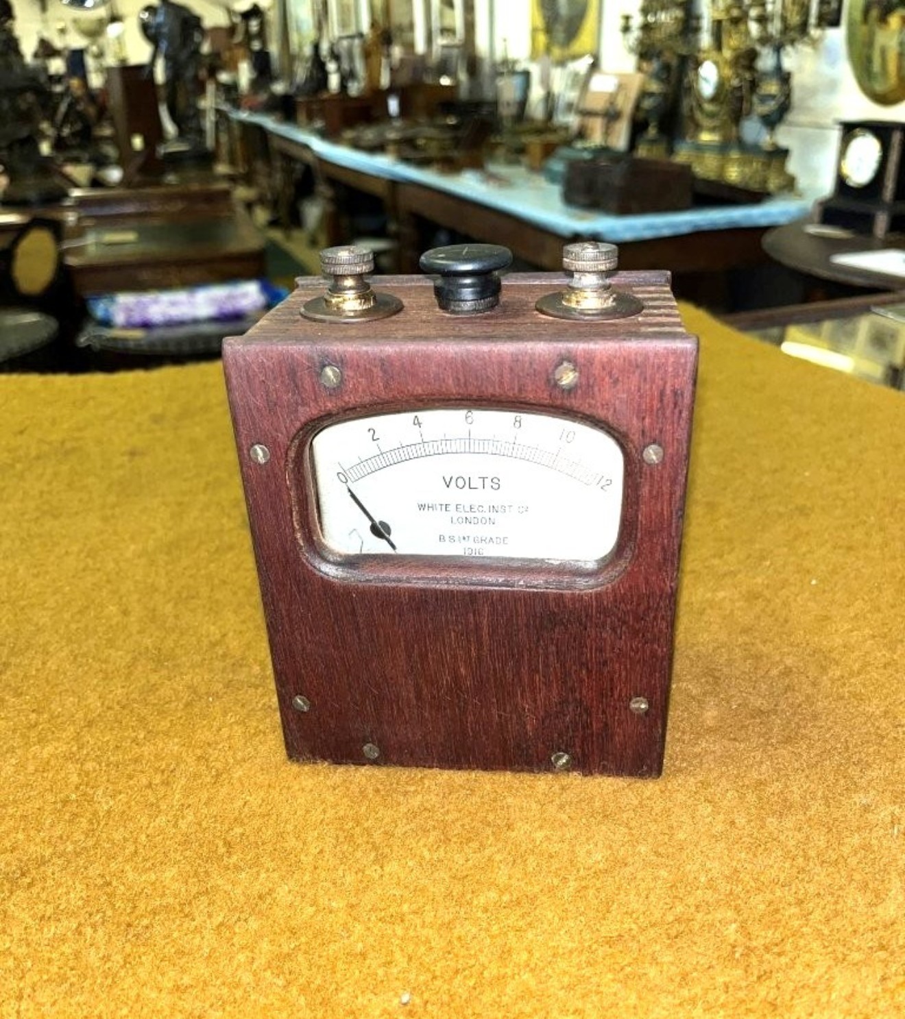 Vintage Wooden Cased Voltmeter White Elec Inst Co London