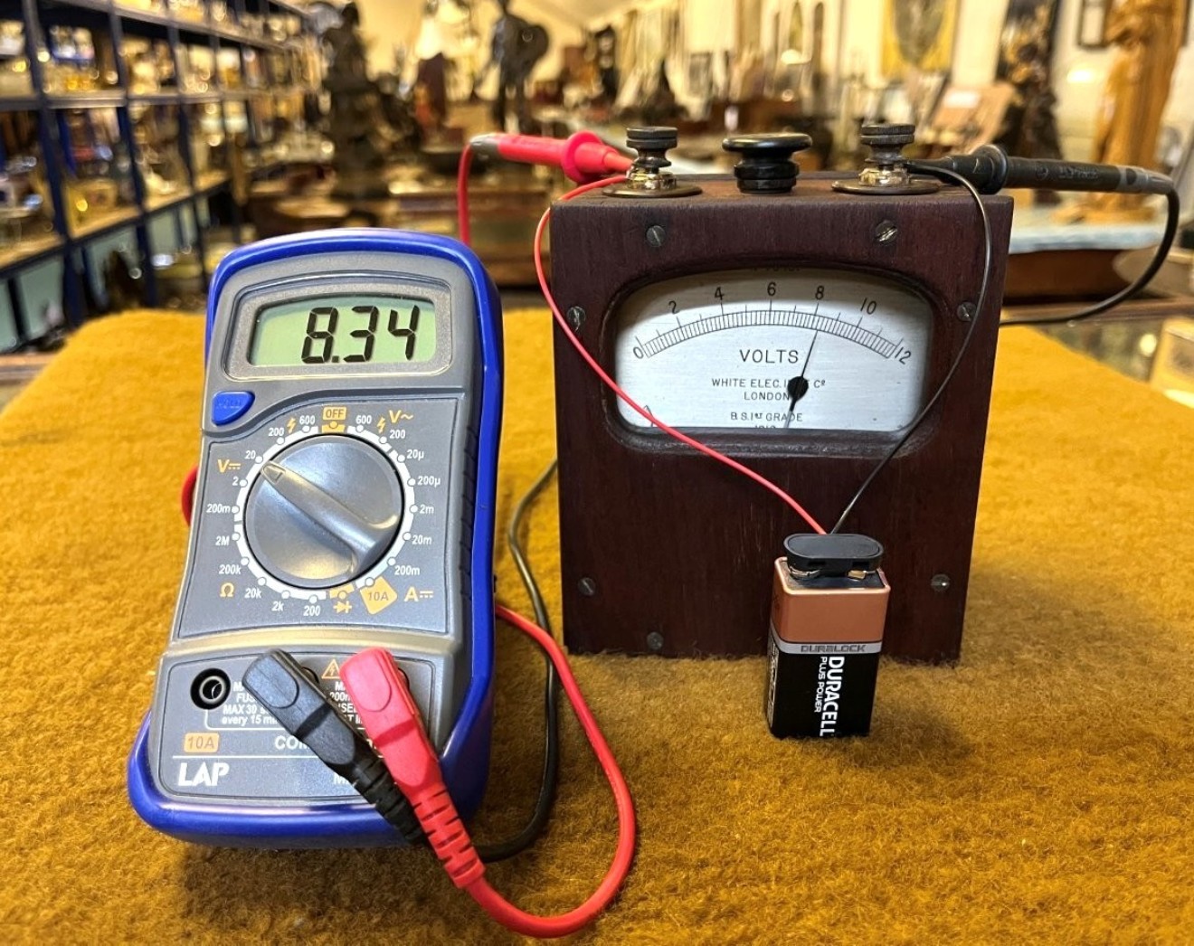 Vintage Wooden Cased Voltmeter White Elec Inst Co London