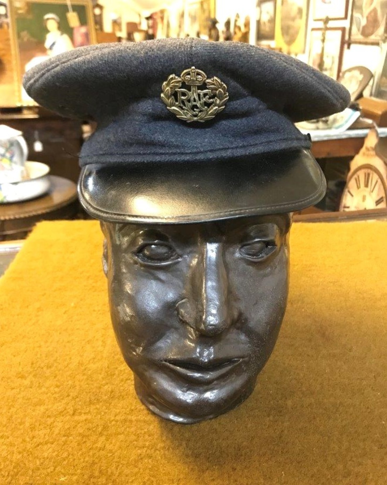 Vintage RAF Ordinary Airman's Peaked Cap c/w Brass Cap Badge