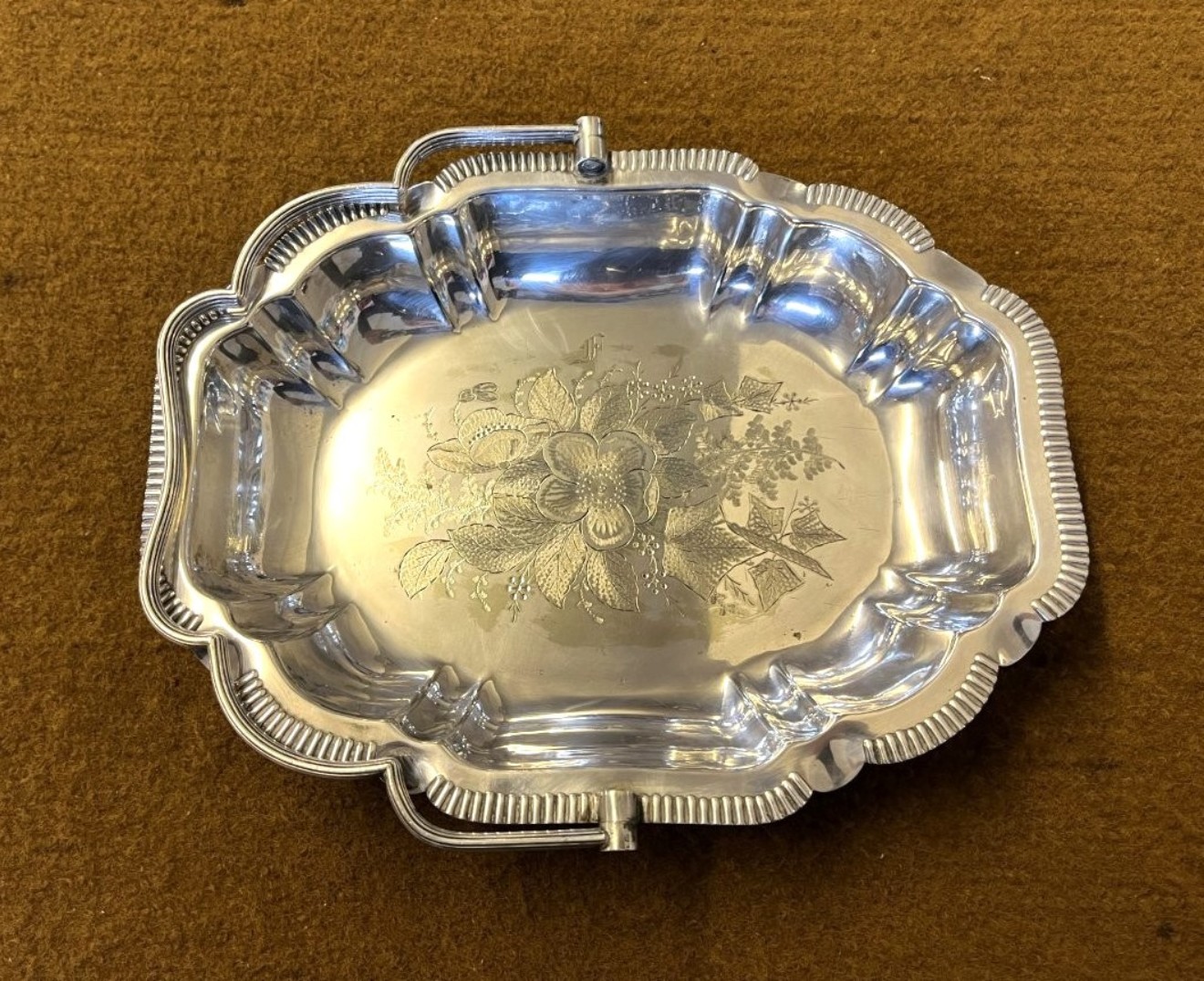 Antique Silver Plated Fruit Dish by Walker & Hall