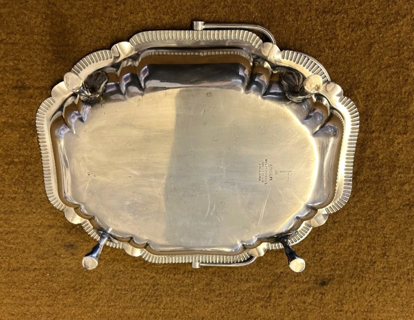 Antique Silver Plated Fruit Dish by Walker & Hall