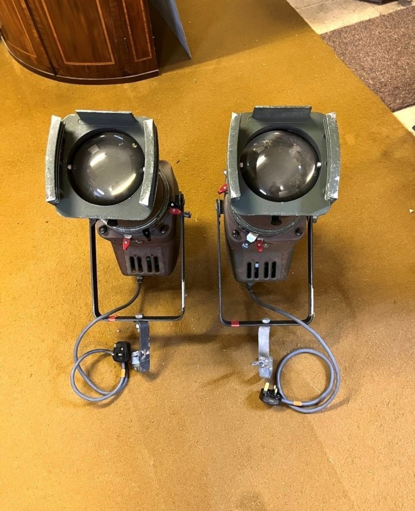 Vintage Pair of Strand Co Theatre Lamps from Chichester Festival Theatre