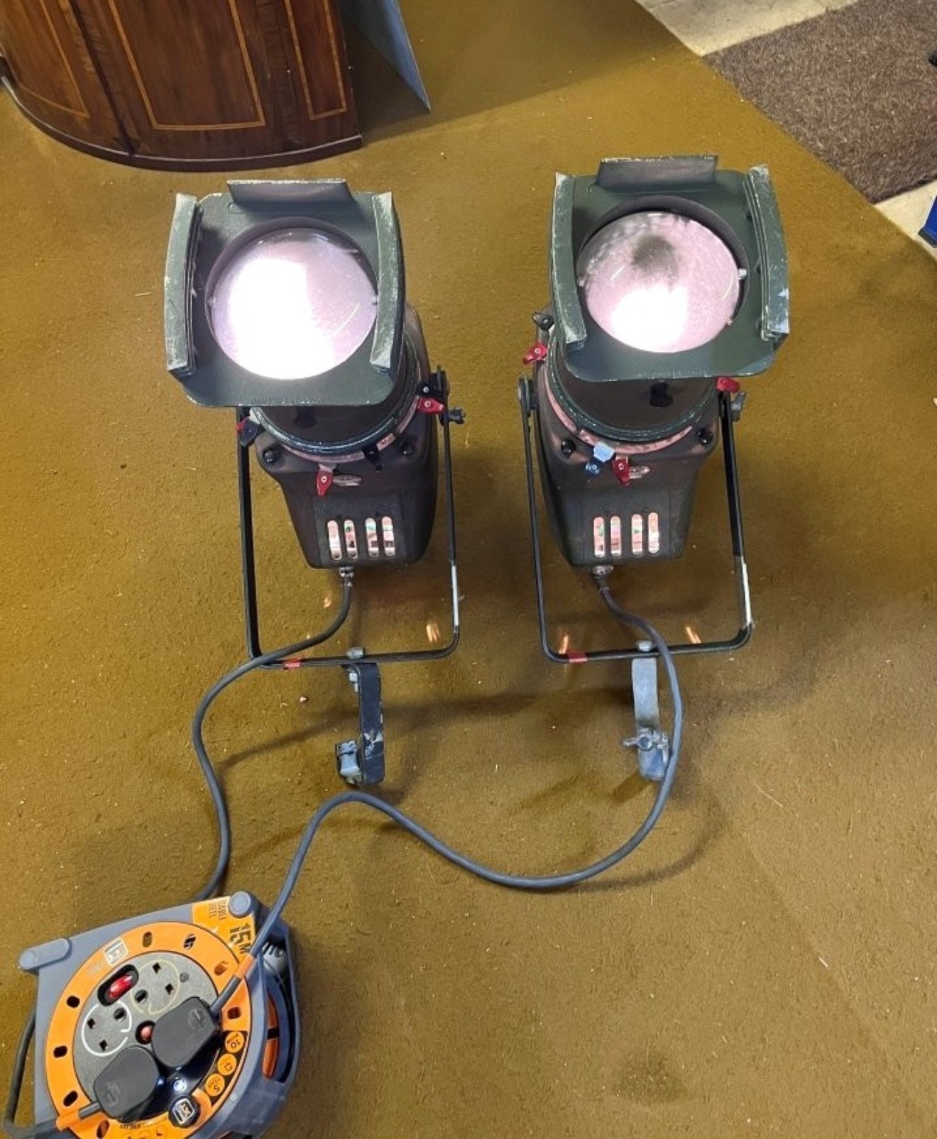 Vintage Pair of Strand Co Theatre Lamps from Chichester Festival Theatre