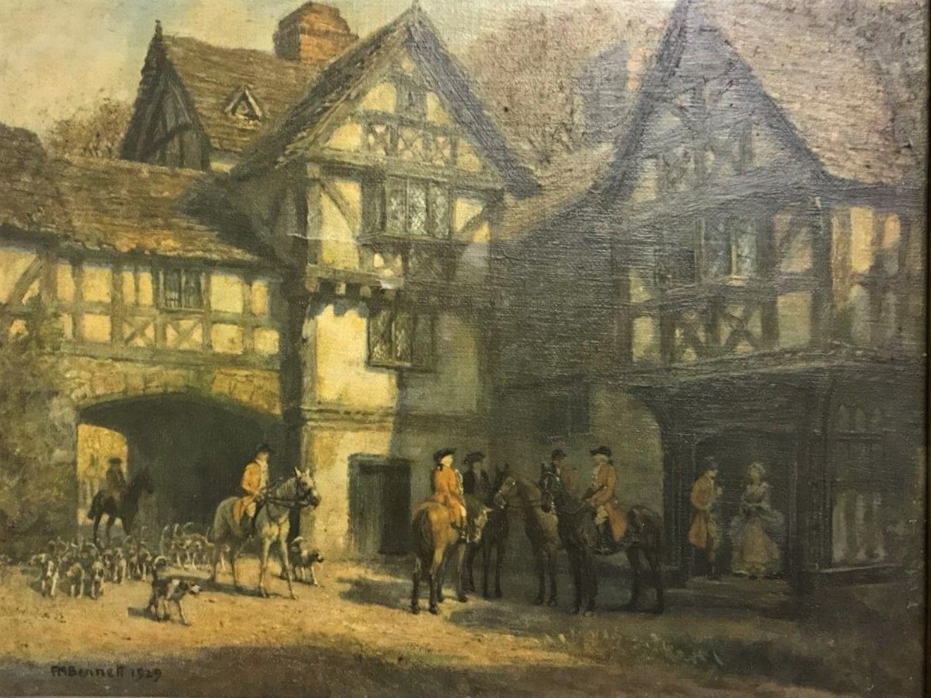 Oleograph Print “Meet at the Manor”