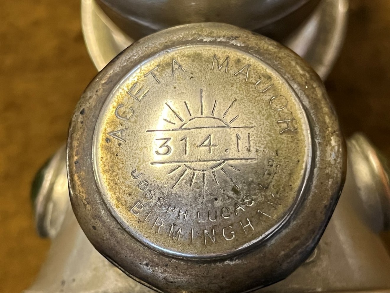 Antique Joseph Lucas Aceta Major 314.11 Carbide Cycle Lamp a