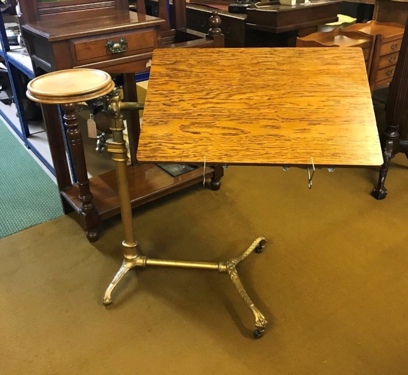 Antique "ADAPTA" Patent Adjustable Overbed / Hospital Table by J Foot & Son Ltd London